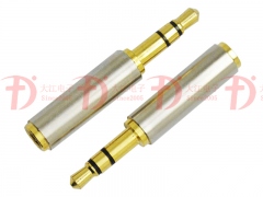 轉換插頭 3.5mm立體公轉3.5立體母 5.6D鍍金黑膠白