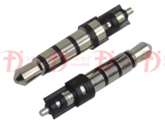 耳機插頭 -3.5mm四級4.5膠盤 23.5L 鍍鎳黑膠